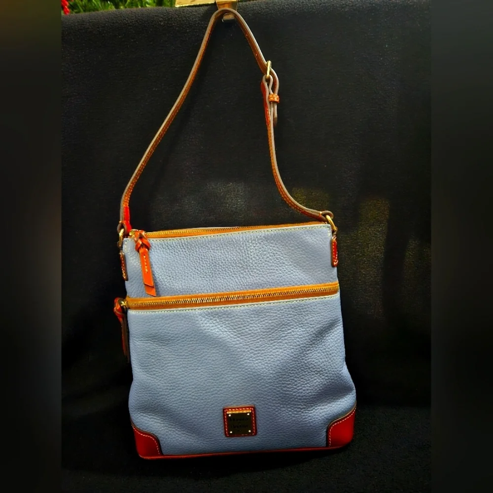 Dooney & Bourke Blue Pebble Leather Crossbody/Shoulder Bag